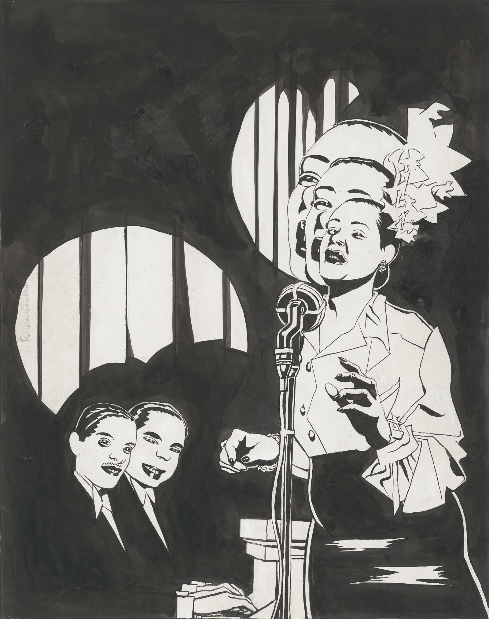 Sängerin Billie Holiday. © Cartoonmuseum Basel