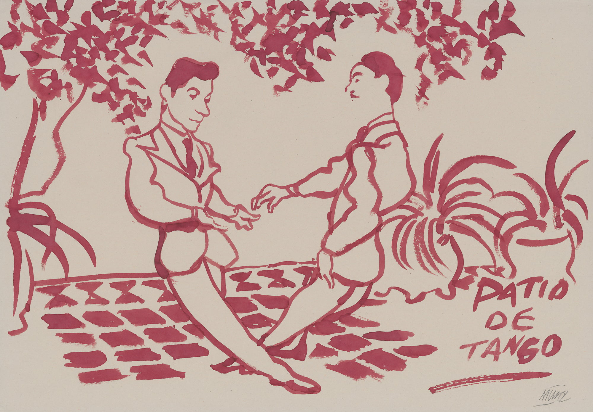 «Patio de Tango» (freie Zeichnung). © Cartoonmuseum Basel