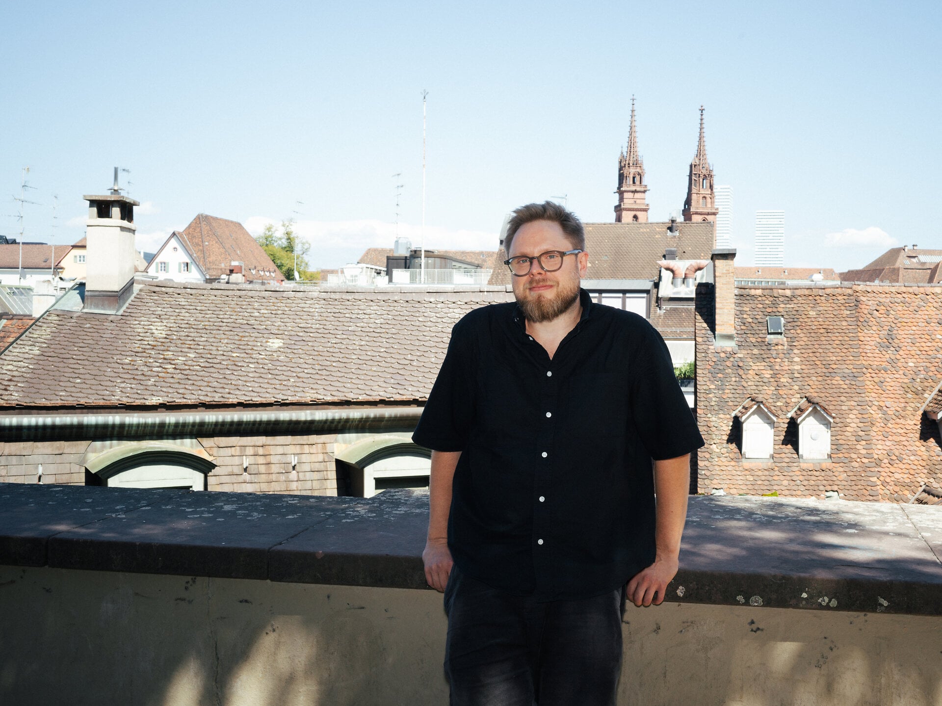Piotr auf dem Labyrinthplatz. © Basel Tourismus, Oz Jacob Tabib
