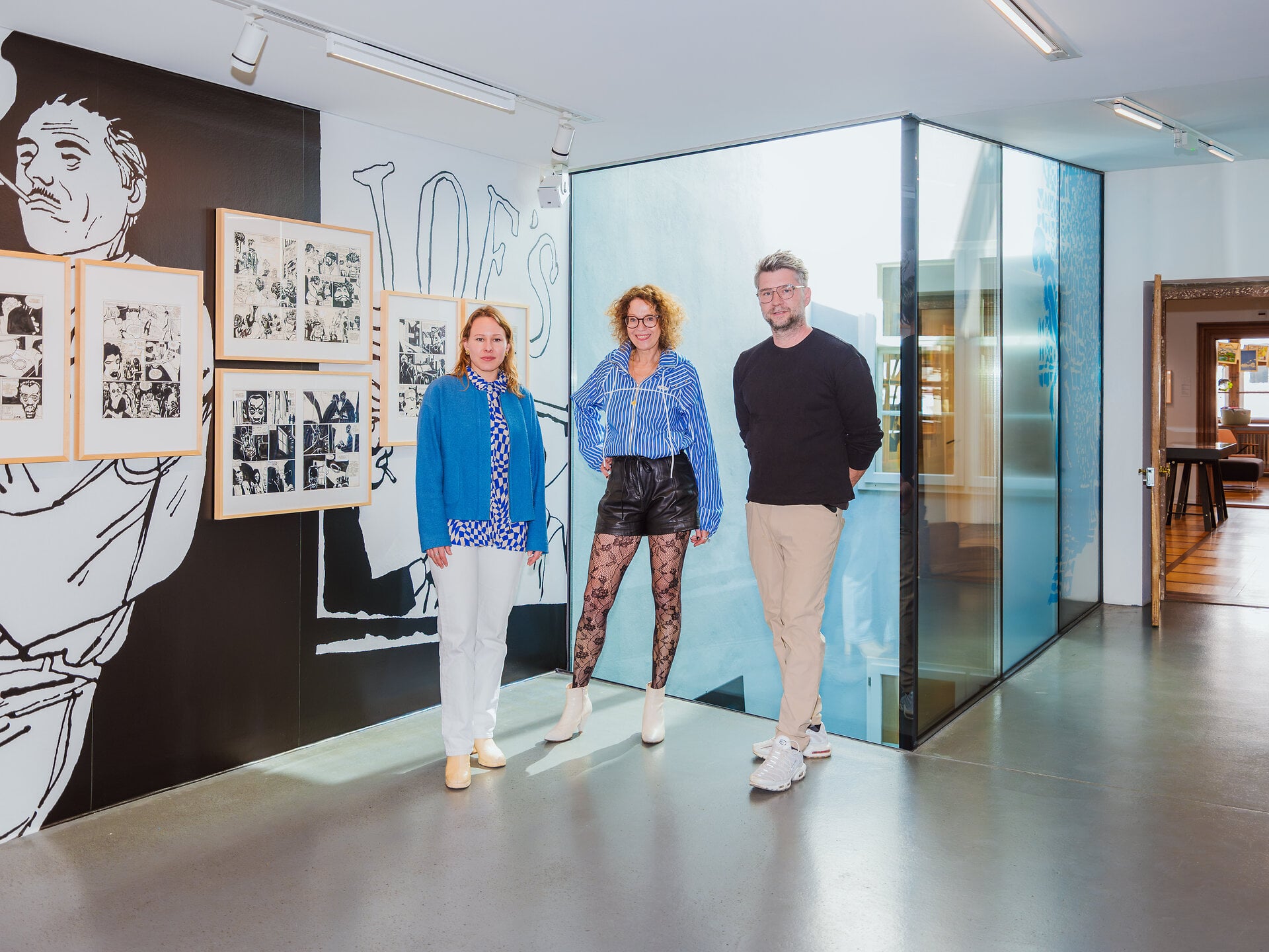 Sophie und Samuel mit Anette Gehrig (Mitte). © Basel Tourismus, Pati Grabowicz